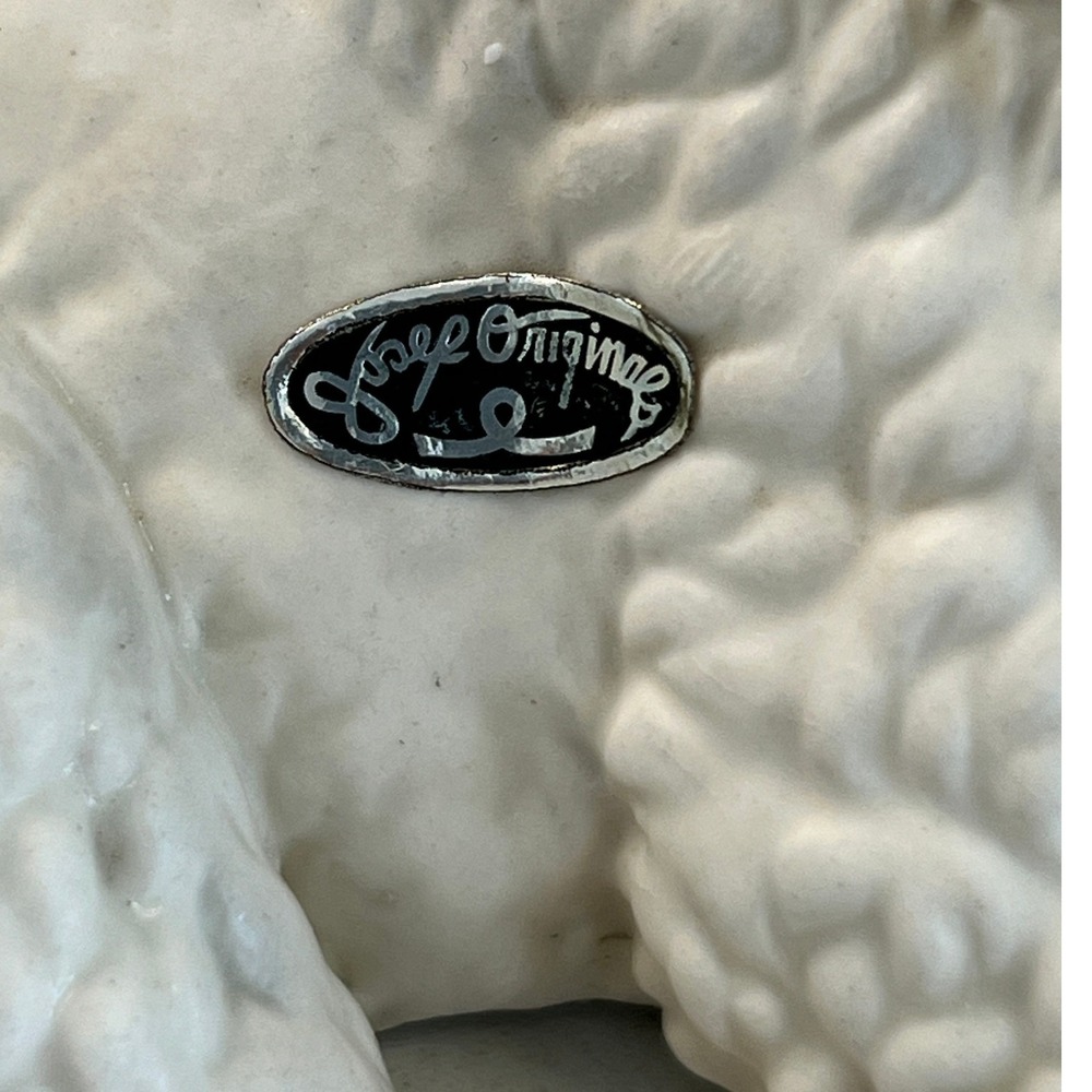Vintage Josef Originals White Poodle Ceramic Figurine Reclining Japan MCM Dog - Picture 2 of 11